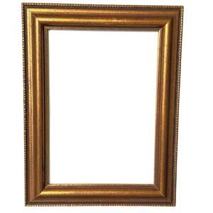 Vintage rose gold ornate wood picture frame 5x7 bead trim wall hang midcentury